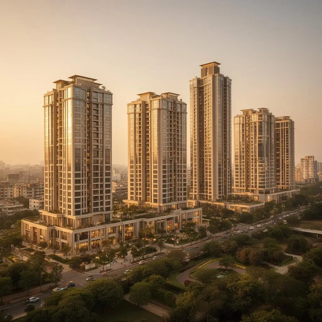 Sonipat and Delhi-NCR cityscape at golden hour